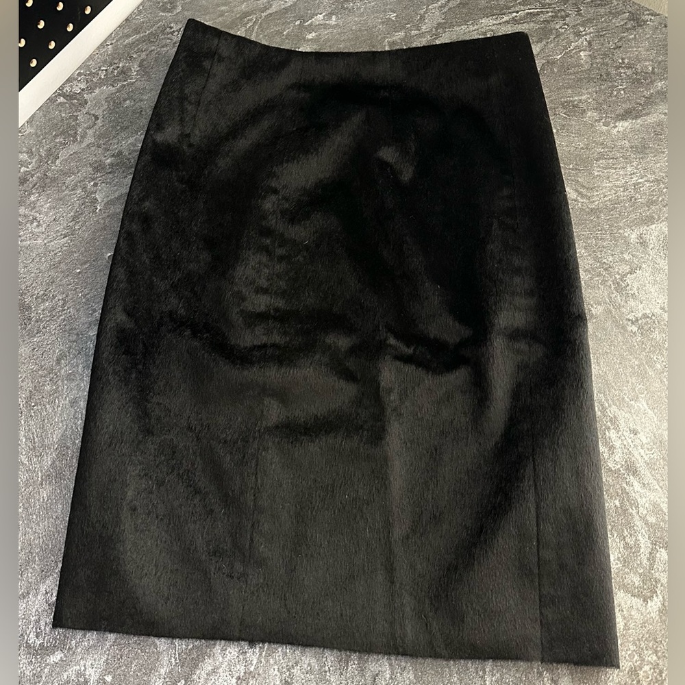 Topshop Black Fur Textured Pencil Skirt Size 4